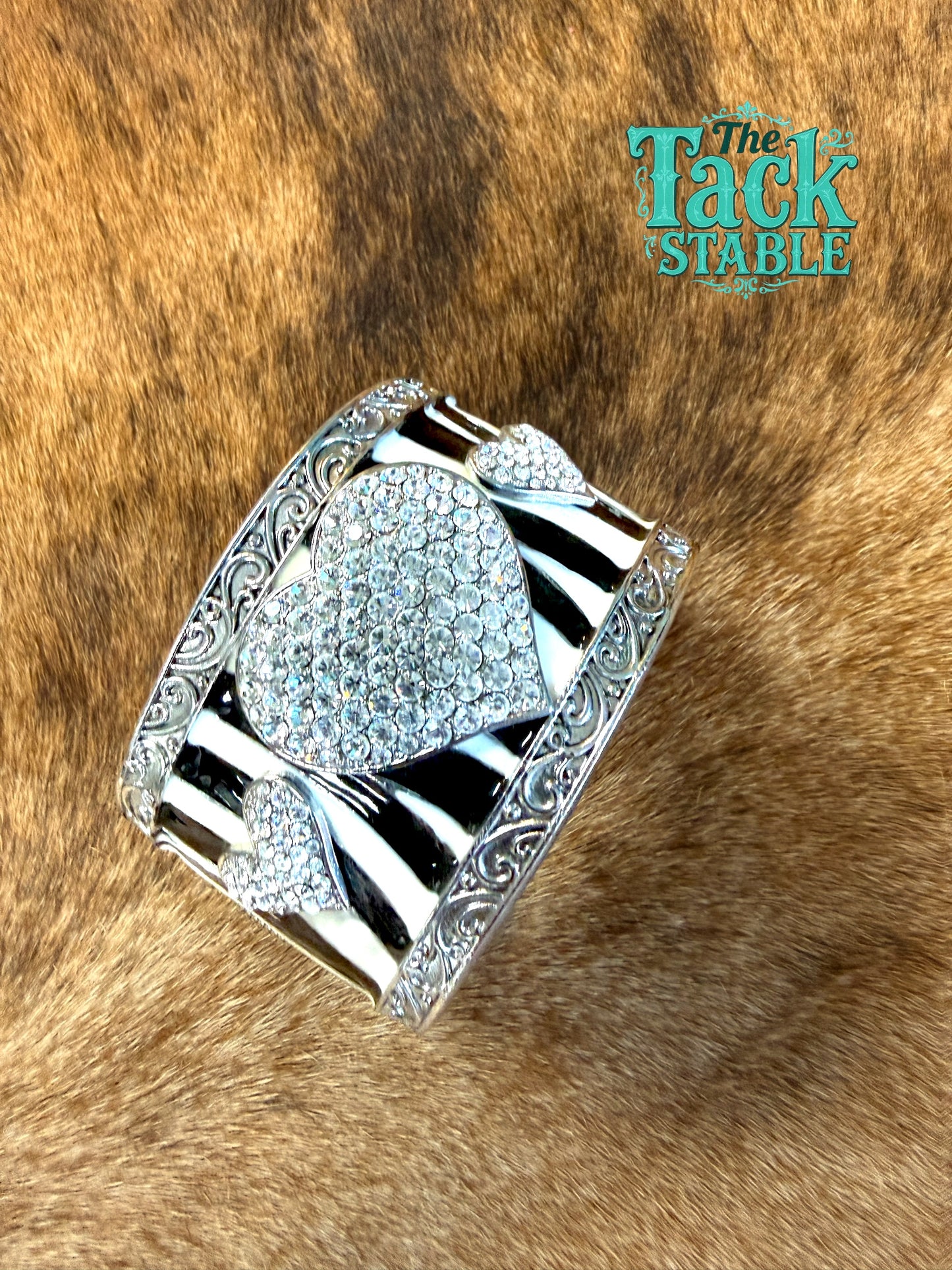Rhinestone Heart Bracelet