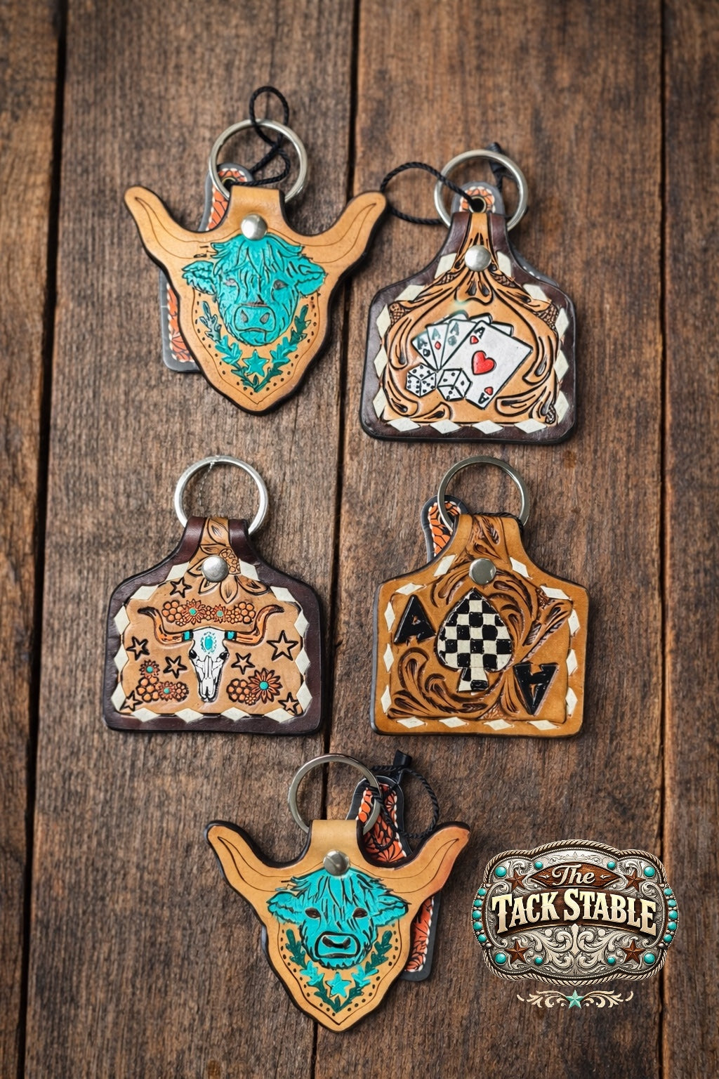 Tooled Leather Keychains