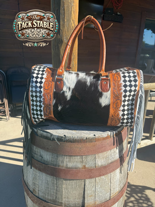 Checkered Moo Duffel